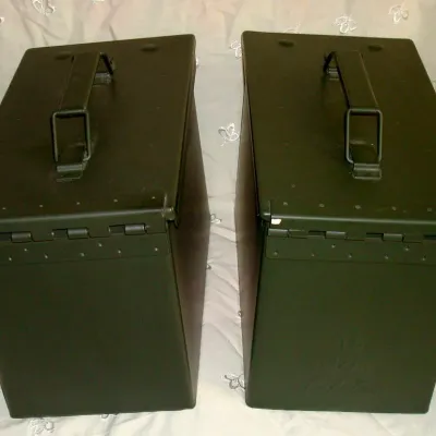 Two Metal Military-Style Ammo Storage Boxes