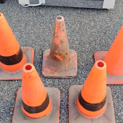 Lot of 5 Orange Construction Safety Cones