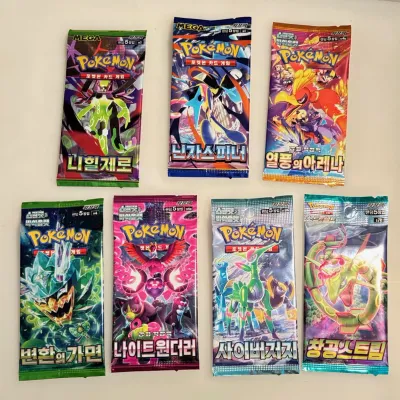 Lot of 7 Unopened Pokemon Card Packs - Includes 2 Mega Packs