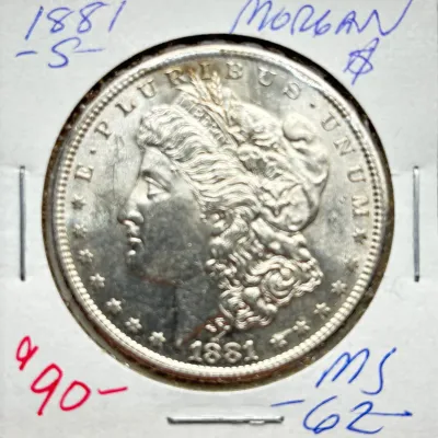 1881 S - Morgan Silver Dollar - MS62