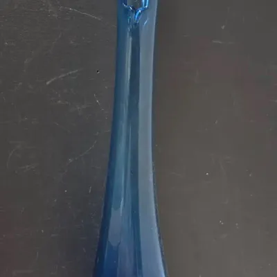 21" Blue Swung Glass Vase