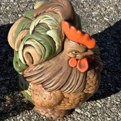 Atlantic Mold Style Ceramic Rooster Lidded Cookie Jar