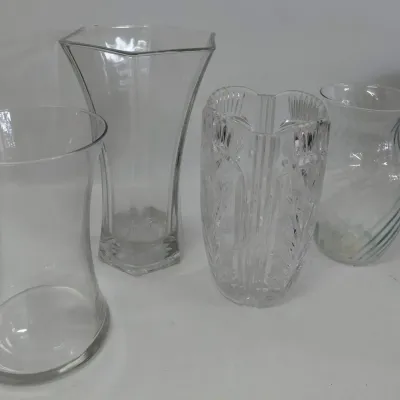 4 Glass/Crystal Vases