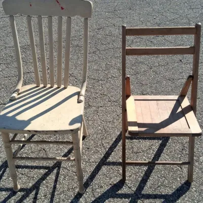 Sale Photo Thumbnail #76: 2 Vintage Wooden Chairs