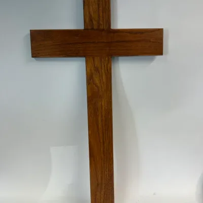 Handcrafted Wooden Wall Cross: Solid Oak Christian Cross Decor