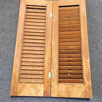 Vintage Interior Wooden Louvered Shutter Panel - Estate Sales Warehouse (GR)
