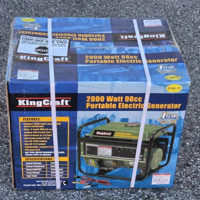 New in Box KingCraft 2000-Watt 98cc Portable Electric Generator (Model #8166-11)