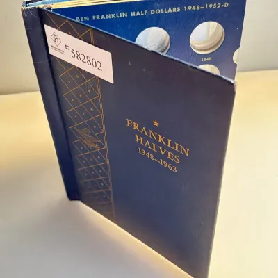 1948  - Silver Franklin Half Dollar in Deluxe Whitman Coin Folder