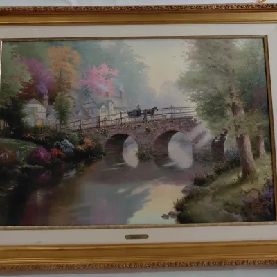 Thomas Kinkade Limited Edition Canvas - 1998, Hometown Bridge