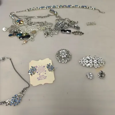 Vintage Rhine Stone Jewelry and Rhinestone Scrap Jewelry