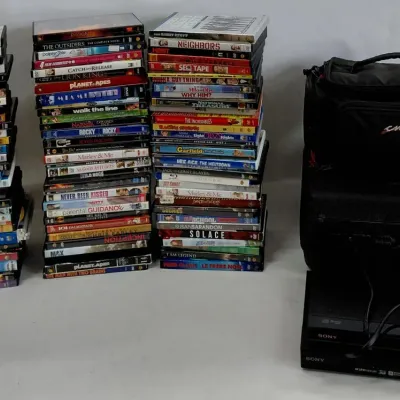 DVD Collection, 2 DVD Players, 2 Video Cameras