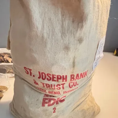 $50 Canvas Bag of Unsearched Lincoln 95% Copper Cents