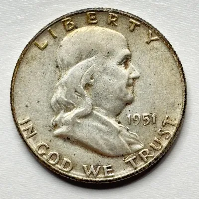 1951 - Silver Franklin Half Dollar