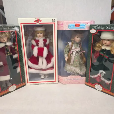 4 Vintage Limited Edition Genuine Porcelain Dolls
