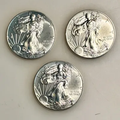 Lot of 3 - 2013 - American Silver Eagle Bullion Coins