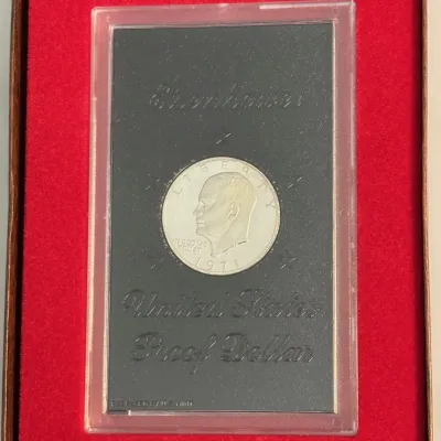1971 S - Eisenhower Silver Dollar in Original Government Packaging - "Brown Ike" (1 of 2)