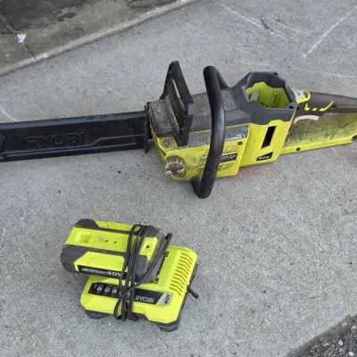 Ryobi 40V Brushless Cordless Chainsaw with Battery and Charger