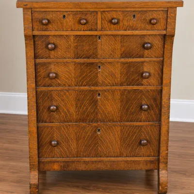 Antique West Michigan Furniture Quarter-Sawn Oak Highboy Dresser - Made in Holland Michigan