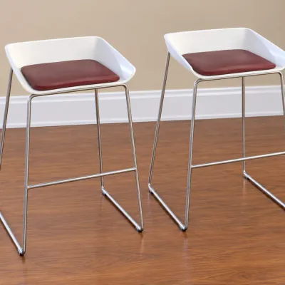 Pair of Turnstone by Steelcase Scoop Bar Stools