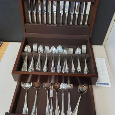 Vintage Community Plate Flatware Set in Original Wooden Box