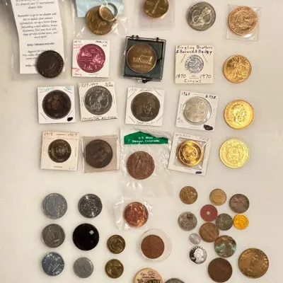 Lot of 44 Assorted Tokens and Medals