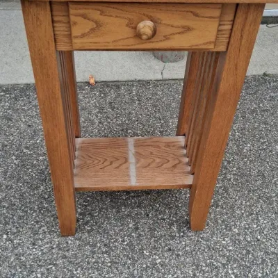 Sale Photo Thumbnail #50: Amish Made Solid Oak End Table w/ Drawer