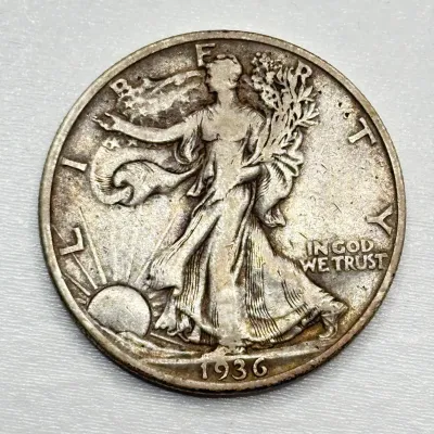 1936 D - Walking Liberty - Silver Half Dollar