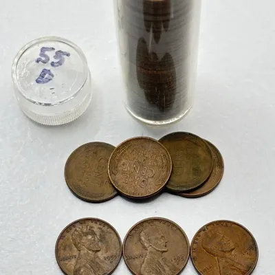 1955 D - Full Date Roll - Lincoln Wheat Cents