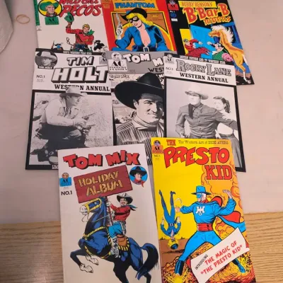 8 AC Comics Westerns incl. Tim Holt and Rocky Lane Annuals