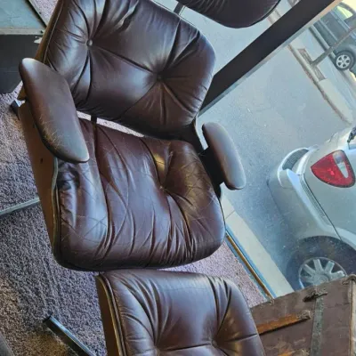 Vintage Eames Inspired Lounge Chair and Ottoman - Estate Sales Warehouse (GR)