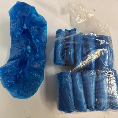 Disposable Blue Shoe Covers: Elastic Protective Boot & Shoe Covers (Bulk Pack) Size Large