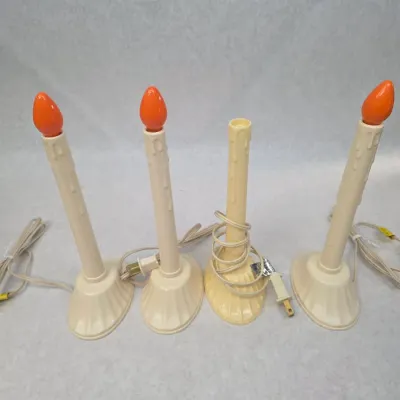 4 Mid Century Modern Christmas Candle Sticks