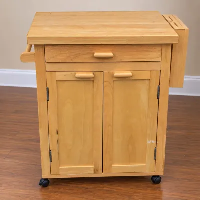 Rolling Wooden Kitchen Utility Cart