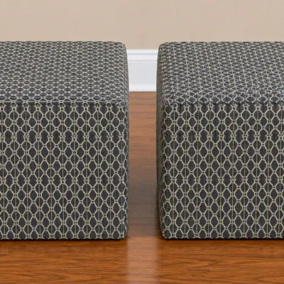 Pair of Ethan Allen Cube Ottomans