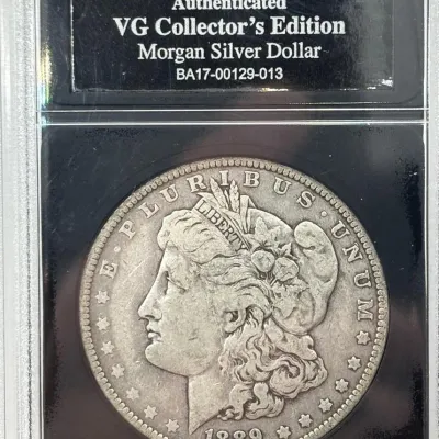 1889 O - Morgan Silver Dollar - Bradford Mint Authenticated VG Collector's Edition