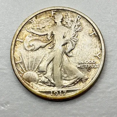 1917 D - Obverse - Walking Liberty - Silver Half Dollar