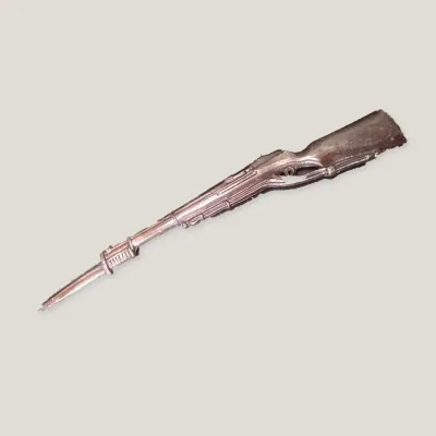 Vintage Heavy Cast Metal Miniature Military Rifle with Bayonet Paperweight / Letter Opener - Potterville