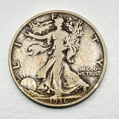 1936 S - Walking Liberty - Silver Half Dollar
