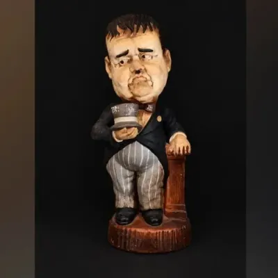 Large Oliver Hardy Chalkware Statue Vintage- Japan- 1970s - Potterville