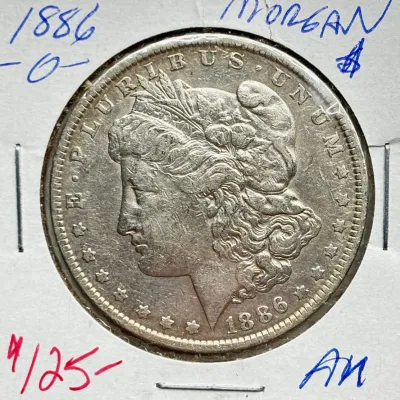 1886 O - Morgan Silver Dollar - AU