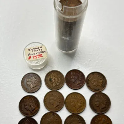 Roll of Indian Head Cents - All Fine Or Better - Legible Dates