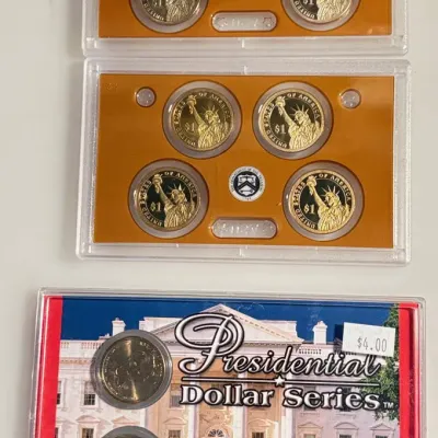 10 Presidential Dollar Series Golden Coin Collections - BU and Proofs