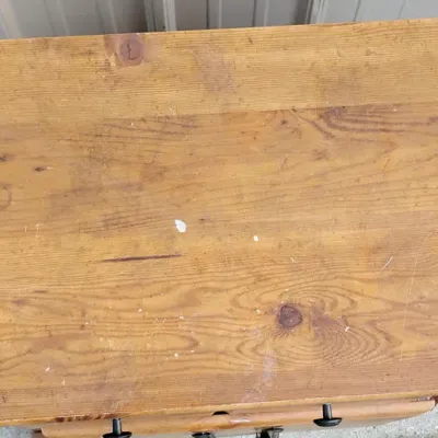 Rustic Wooden Three-Drawer Nightstand