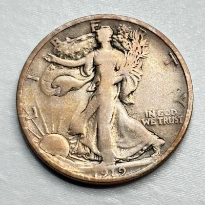 1919 D - Walking Liberty - Silver Half Dollar