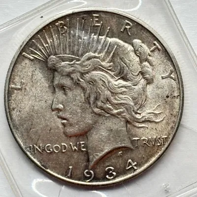 1934 D - Peace Silver Dollar - GEM BU