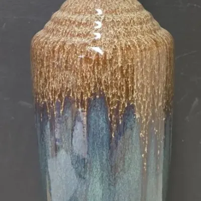 Art Pottery Drip Glaze Bottle Vase 21.5 in Tall