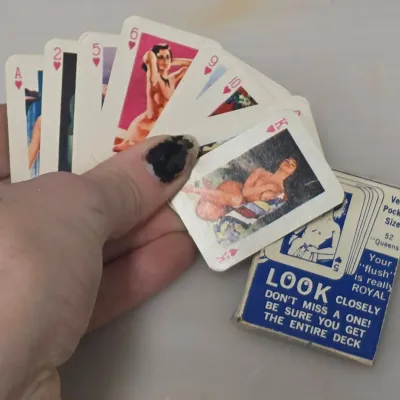 Vintage Miniature Nude Cards - Only Heart Suit