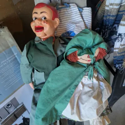 Sale Photo Thumbnail #125: Vintage Jerry Mahoney Dummy and Raggedy Ann Dolls 