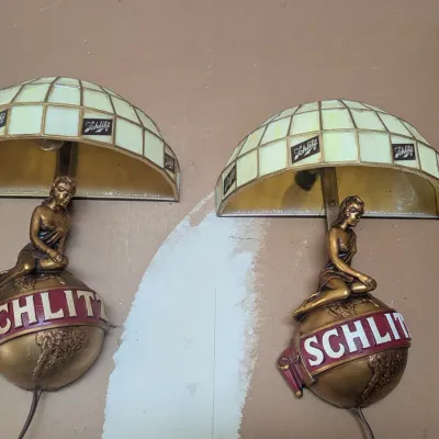 Sale Photo Thumbnail #39: Vintage set of Schlitz Beer Wall Lights 