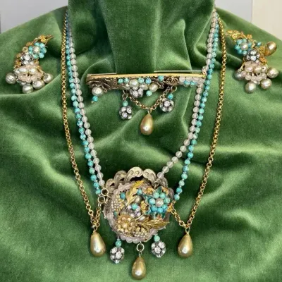 Sale Photo Thumbnail #78: Vintage Miriam Haskell 3-Piece Set